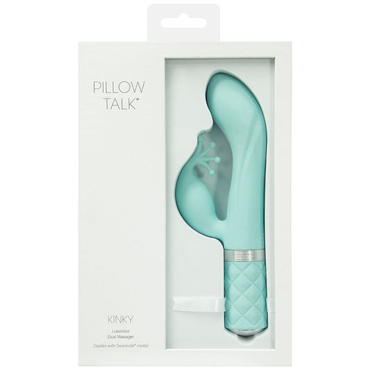 Pillow Talk Kinky Dual Massager-Teal 8.5