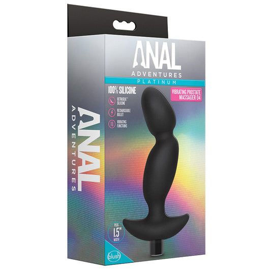 Anal Adventures Platinum Silicone Vibrating Prostate Massager 04 -Black