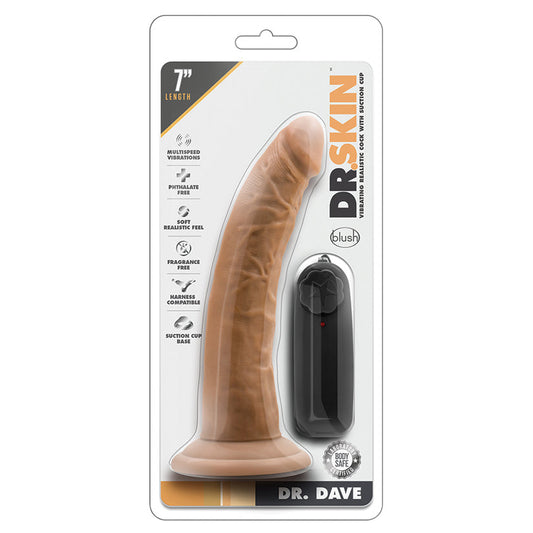 Dr. Skin Dr. Dave Vibrating Cock with Suction Cup-Mocha 7