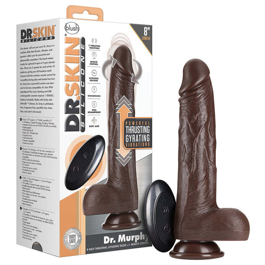 Dr. Skin Silicone Dr. Murphy Thrusting Dildo-Chocolate 8