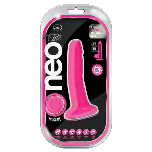 Neo Elite Silicone Dual Density Cock-Neon Pink 6