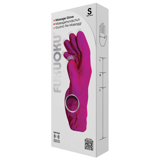 Fukuoku Five Finger Vibrating Massage Glove-Pink Right Hand