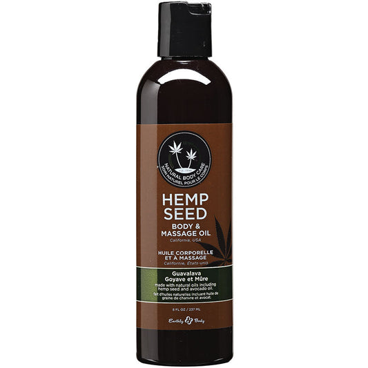 Earthly Body Hemp Seed Massage & Body Oil-Guavalava 8oz