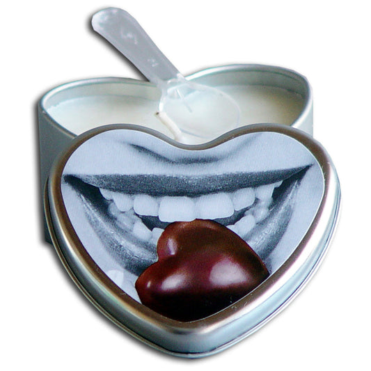 Earthly Body 4-in-1 Edible Heart Candle-Chocolate 4oz