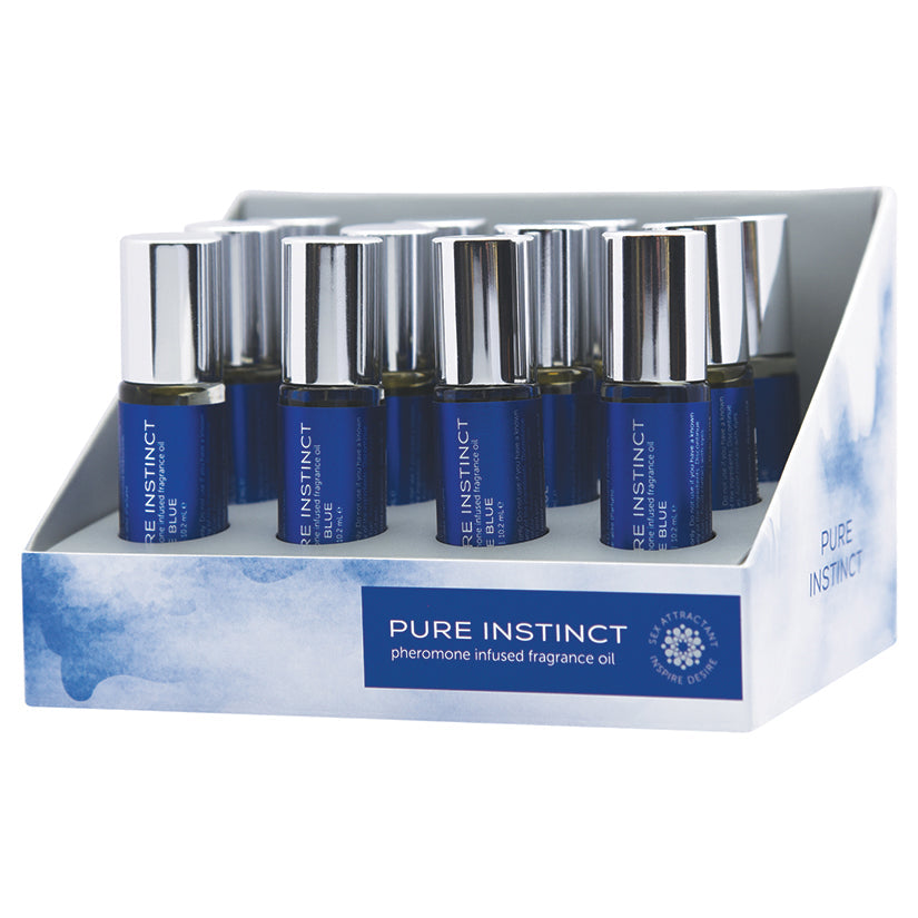 Pure Instinct Pheromone Oil True Blue Roll-On Display of 12