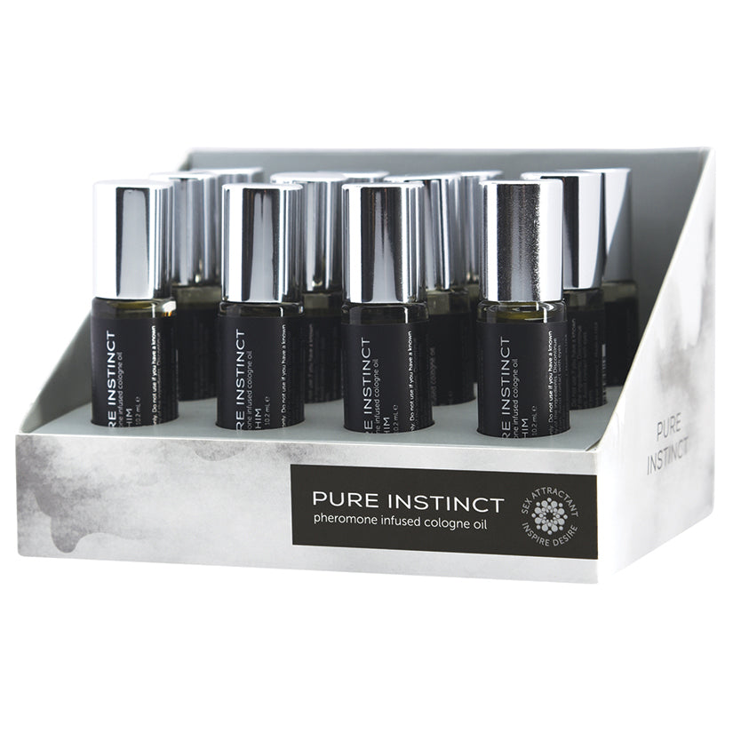 Pure Instinct Pheromone Oil Roll-On For Him Display of 12