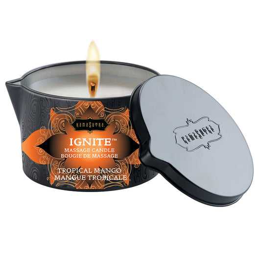 Kama Sutra Ignite Massage Candle-Tropical Mango 6oz