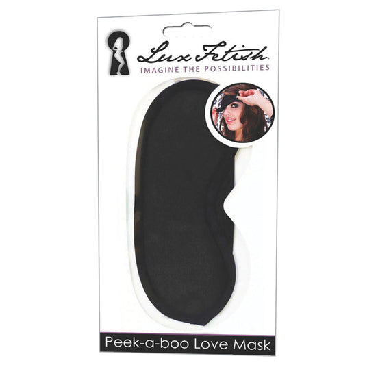 Lux Fetish Peek-A-Boo Love Mask-Black