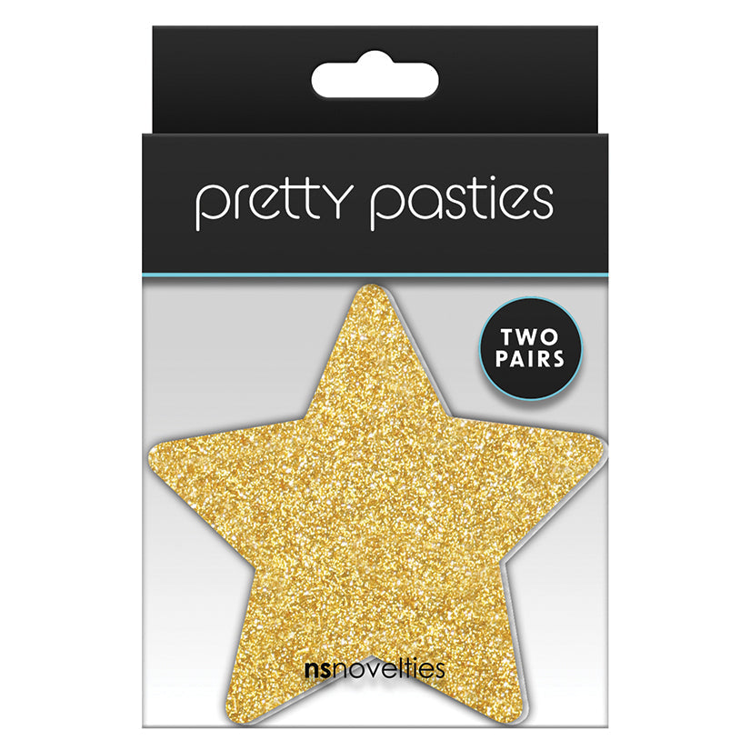 Pretty Pasties Glitter StarsBlk/Gold 2pk