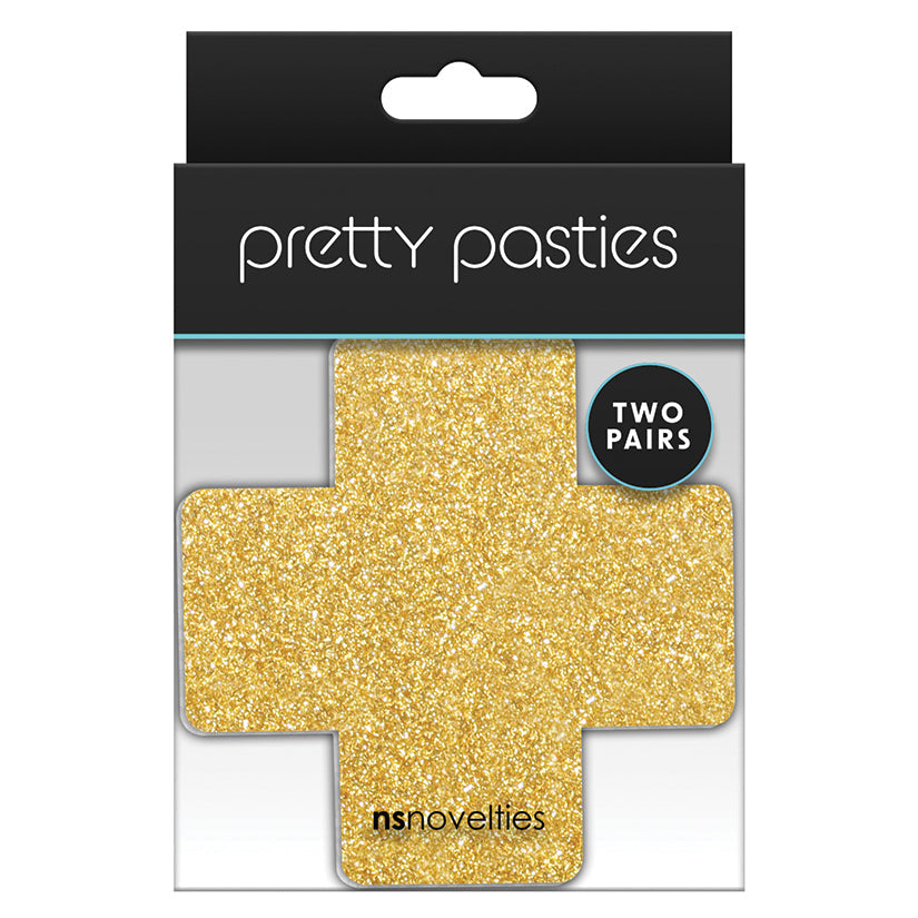 Pretty Pasties Glitter Cross-Blk/Gold ...