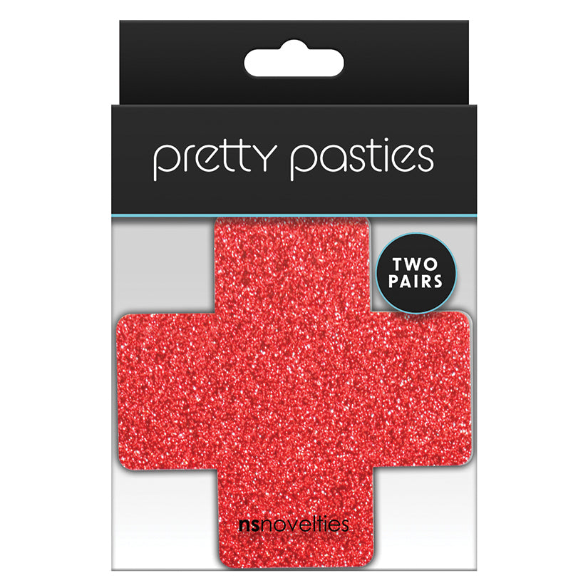 Pretty Pasties Glitter Cross-Red/Silve...