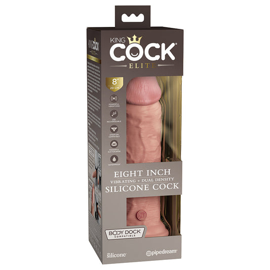 King Cock Elite Dual Density Vibe Silicone Cock-Light 8