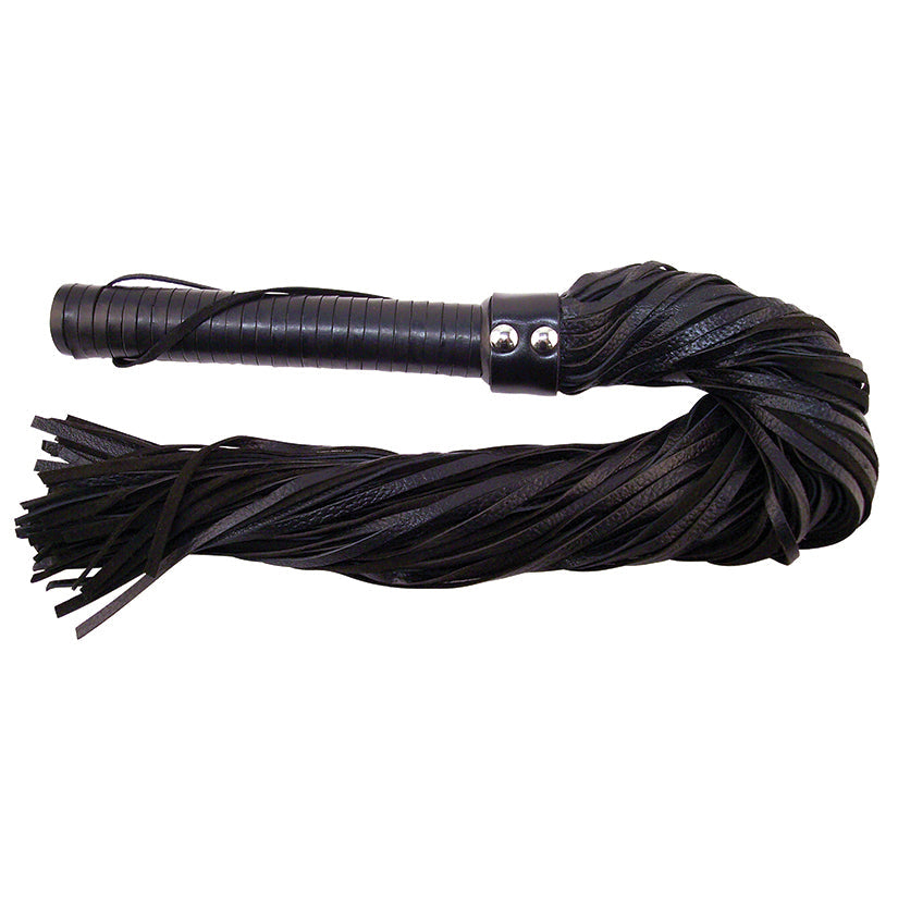 Long Leather Flogger-Black