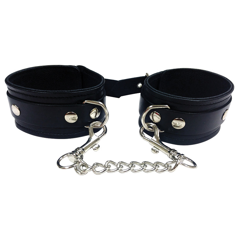 Leather Ankle Cuffs-Black