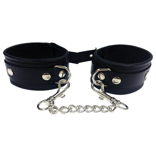 Leather Ankle Cuffs-Black
