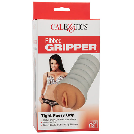 Ribbed Gripper Tight Pussy-Brown