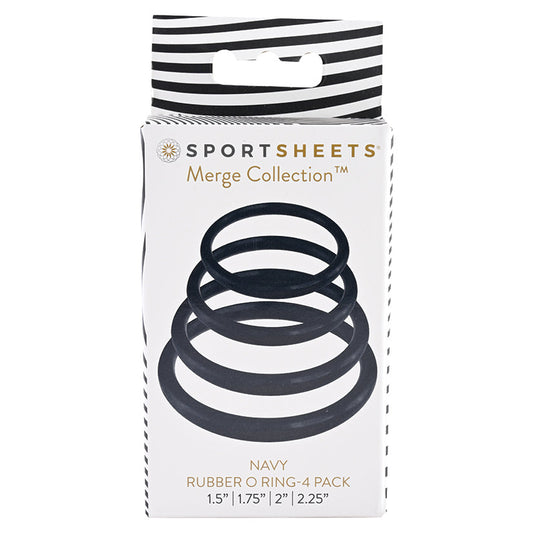 Sportsheets Merge Collection O Ring-Navy 4pk